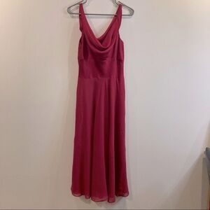 JONES NEW  YORK Sz 12 100% Silk Scoop Neck A-Line Lined Dress with Belt